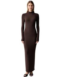 La Mania - Fallon Gebreide Maxi Jurk - Lyst