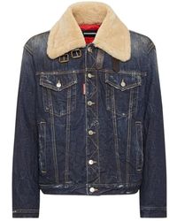 DSquared² - Jassen ,Blauw ,Denim Blauwe Denim Aviator Jack - Lyst