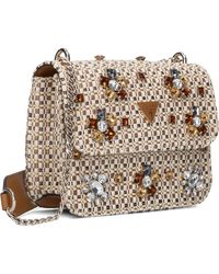 Guess - Tassen ,Bruin ,Leer Convertible Xbody Flap Schoudertas - Lyst