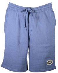 Vans - Korte Broeken ,Blauw ,Katoen Blauwe Katoenen Fleece Broek Met Logo - Lyst