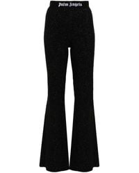 Palm Angels - Logo Lurex Flared Trousers - Lyst