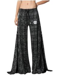 John Richmond - Weite Schwarze Hose Mit Grafischem Druck Und Logodetail - Lyst