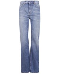Chloé - Jeans ,Blauw ,Katoen Rechte Jeans Met Split Zoom - Lyst
