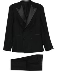 Tagliatore - Kostuums ,Zwart ,Wol Double-Breasted Tuxedo Suit - Lyst