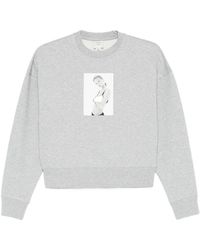 Calvin Klein - Hellgrauer Rundhals-Sweatshirt Mit Fotodruck - Lyst