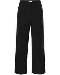 PT Torino - Broeken ,Zwart ,Katoen Wide Leg Cropped Pants - Lyst