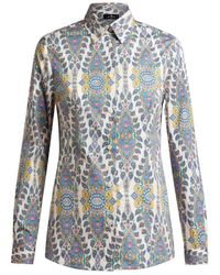 Etro - Hemd mit knopfleiste und dart-details - Lyst