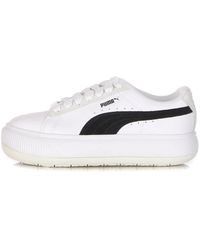 PUMA - Schoenen ,Wit ,Leer Suede Lage Schoen Mix Wit/Zwart - Lyst