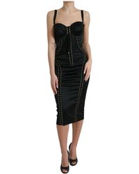 Dolce & Gabbana - Jurk Potlood Korset Jurk Mouwloze Zijden Jurk - Lyst