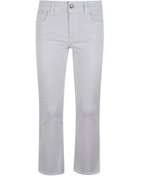 Fay - Beige stretch baumwolle fransensaum hose - Lyst