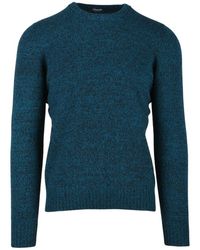 Drumohr - Truien & Vesten ,Groen ,Lamsleren Crewneck Pullover Sweater - Lyst