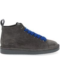Pànchic - Graue wildleder-stiefeletten mit gummisohle - Lyst