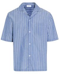 Paolo Pecora - Overhemden ,Blauw ,Katoen Camicia Boxy Fit A Maniche Corte - Lyst