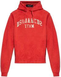 DSquared² - Hoodies & Sweatvesten ,Rood ,Katoen Sweatshirts & Hoodies - Lyst