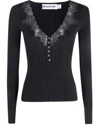 Self-Portrait - V-Neck Knitwear - Lyst
