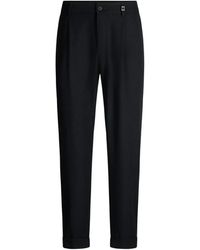 Strellson - Broeken ,Zwart ,Polyester Lichtgewicht Stoffen Broek Met Plooien En Manchetten - Lyst