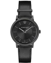 Versace - Leder analoguhr v circle - Lyst
