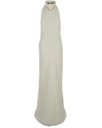 ROTATE BIRGER CHRISTENSEN - Weißes langes kleid mit spitzen-detail - Lyst