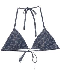 Gucci - Badmode ,Blauw ,Triangolo Bikini Top - Lyst