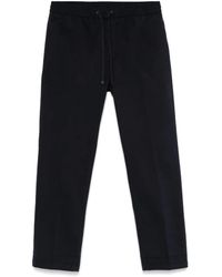 Moncler - Broeken ,Blauw ,Katoen Blauwe Trekkoord Track Broek Met Zakken - Lyst