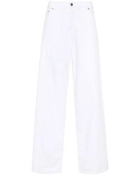 Haikure - Jeans a gamba larga in denim di cotone-lino bianco - Lyst