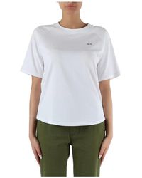 Sun 68 - T-shirt oversize in cotone con ricamo logo - Lyst