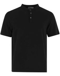 Alpha Studio - T-shirt in cotone nero con bottoni - Lyst