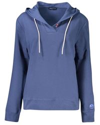 North Sails - Hoodies & Sweatvesten ,Blauw ,Katoen Gestempeld Logo Hoodie Blauw - Lyst