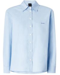 Pinko - Overhemden ,Blauw ,Katoen Boxy Poplin Shirt - Lyst