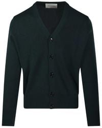 Ami Paris - Truien & Vesten ,Groen ,Wol Adc Merino Round Neck Cardigan - Lyst