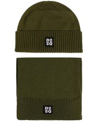 DSquared² - Accessoires ,Groen ,Wol Muts En Sjaal Set - Lyst