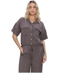 Simplee - Korte Mouw Blouse - Lyst