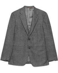 Canali - Geruite Blazer Twee-Knoop Revers - Lyst