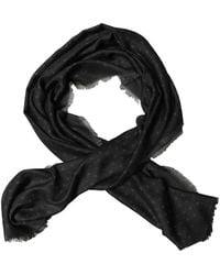 Dolce & Gabbana - Men Black Viscose Polka Dot Fringe Shawl Lace Stole - Lyst