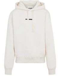 Jil Sander - Hoodies & Sweatvesten ,Katoen Logo Print Cotton Hoodie - Lyst