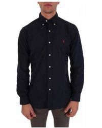 Ralph Lauren - Overhemden ,Blauw ,Katoen Custom Fit Button Down Overhemd - Lyst