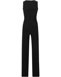 Norma Kamali - Jumpsuits & Playsuits ,Zwart ,Polyester Jumpsuit Met Gesmokte Taille - Lyst
