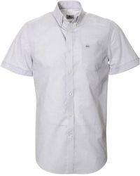 Lacoste - Overhemden ,Grijs ,Katoen Casual Button Down Shirt - Lyst