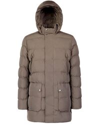 Geox - Jassen ,Bruin ,Polyester Pieve Lange Gewatteerde Parka - Lyst