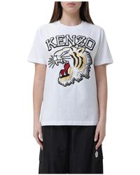 KENZO - Cropped T-Shirt Met Vierkante Snit - Lyst