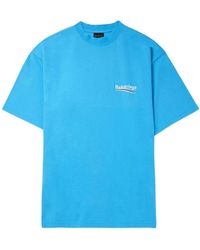 Balenciaga - Logo Print T-Shirt Mit Distressed-Effekt - Lyst
