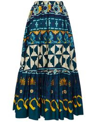 La DoubleJ - Rokken ,Veelkleurig ,Katoen Mediterranean Sunset Two-Tiered Rok - Lyst