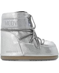Moon Boot - Schoenen ,Grijs ,Leer Icon Glitter Snowboots - Lyst