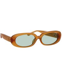 Linda Farrow - Chic 90er jahre stil sonnenbrille mit grünen zeiss gläsern - Lyst
