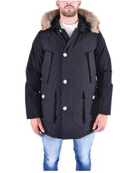 Woolrich - Jassen ,Zwart ,Katoen Arctische Afneembare Bont Parka - Lyst