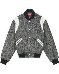 KENZO - Jassen ,Zwart ,Wol Wollen Blouson Jas Met Knoopsluiting - Lyst
