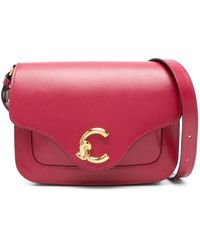 Coccinelle - Rote leder umhängetasche mit logo - Lyst