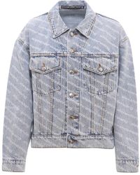 Alexander Wang - Giacca in denim con stampa logo - Lyst
