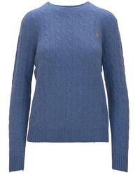 Ralph Lauren - Truien & Vesten ,Blauw ,Wol Ronde Hals Knitwear - Lyst