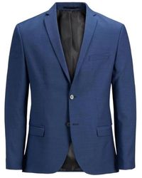 Jack & Jones - Jassen ,Blauw ,Polyester Slim Fit Blazer Medieval - Lyst